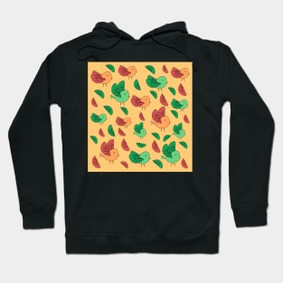 Birds in pink and green Hoodie